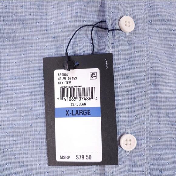 DKNY Pindot Textured Downtown Button Down Shirt Size XL - Picture 8 of 9